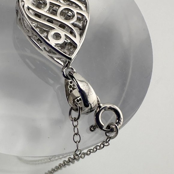 Beautiful Multi Diamond Pendant with 1 Ct of  Round and  Baguette Diamonds  .925 - Picture 6 of 8